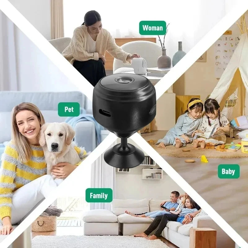 A9 Mini Surveillance Camera – 1080P HD WiFi Night Vision Camera for Home Security, Smart Life Compatible