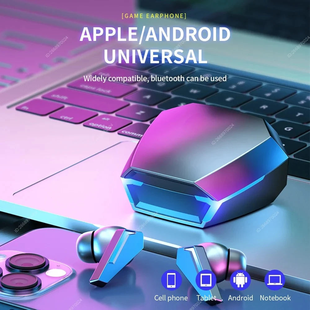 Bluetooth True Wireless Game Earphones – TWS In-Ear Headphones with Mic, Waterproof Sports HiFi Headsets with Balanced Armature