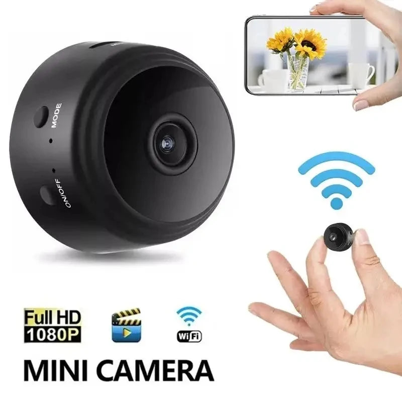 A9 Mini Surveillance Camera – 1080P HD WiFi Night Vision Camera for Home Security, Smart Life Compatible